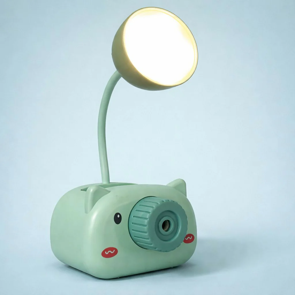 Kids LED Desk Lamp with Pencil Sharpener & Pen Holder Study Light - Image 3