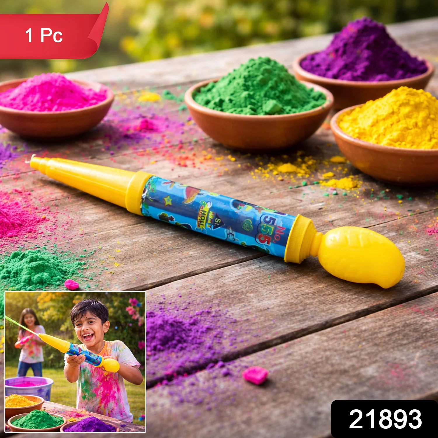Kids Long Range Plastic Holi Water Shooter Gun Pichkari for Holi Festival (1 Pc) - Image 2