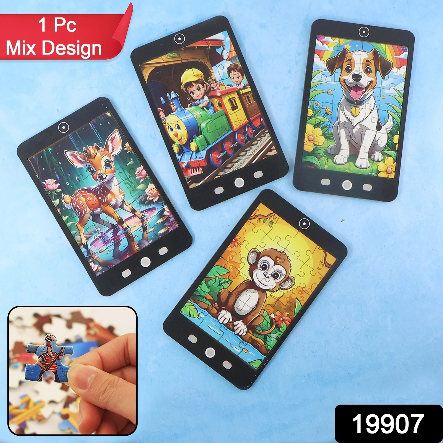 Kids Mini Cartoon Jigsaw Puzzle – 1 Pc Mix Design - Image 2