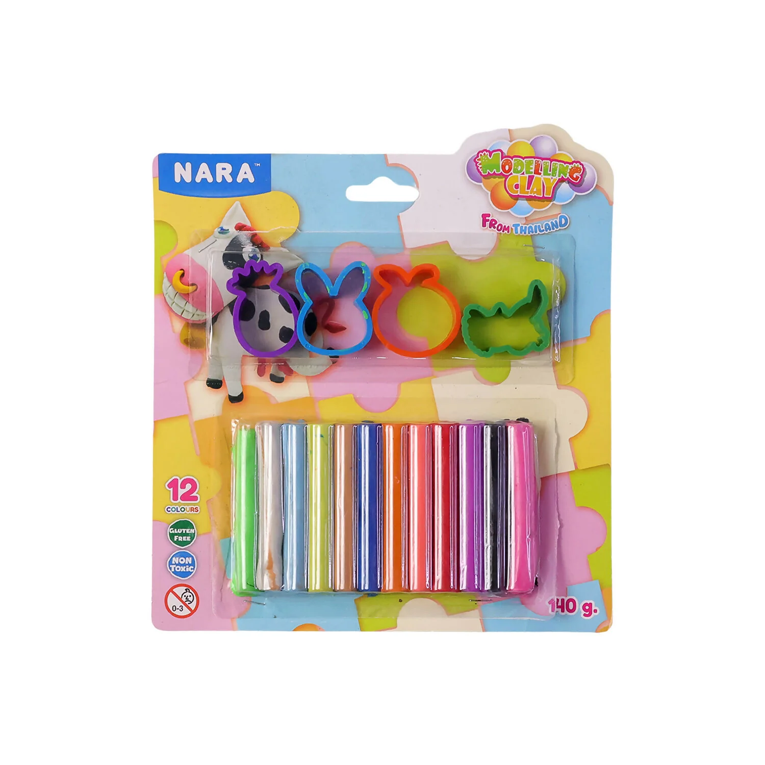 Kids Modelling Clay Set with 12 Colors & Shape Cutters Creative Learning Activity Toy Kit - Image 5