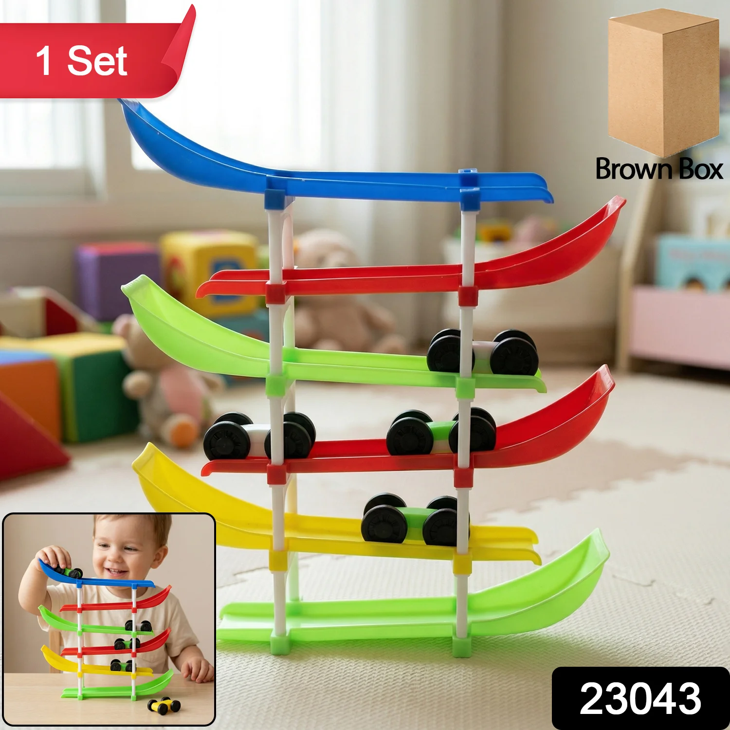 Kids Multi-Level Car Racing Track Toy Set 1 Set - Image 2