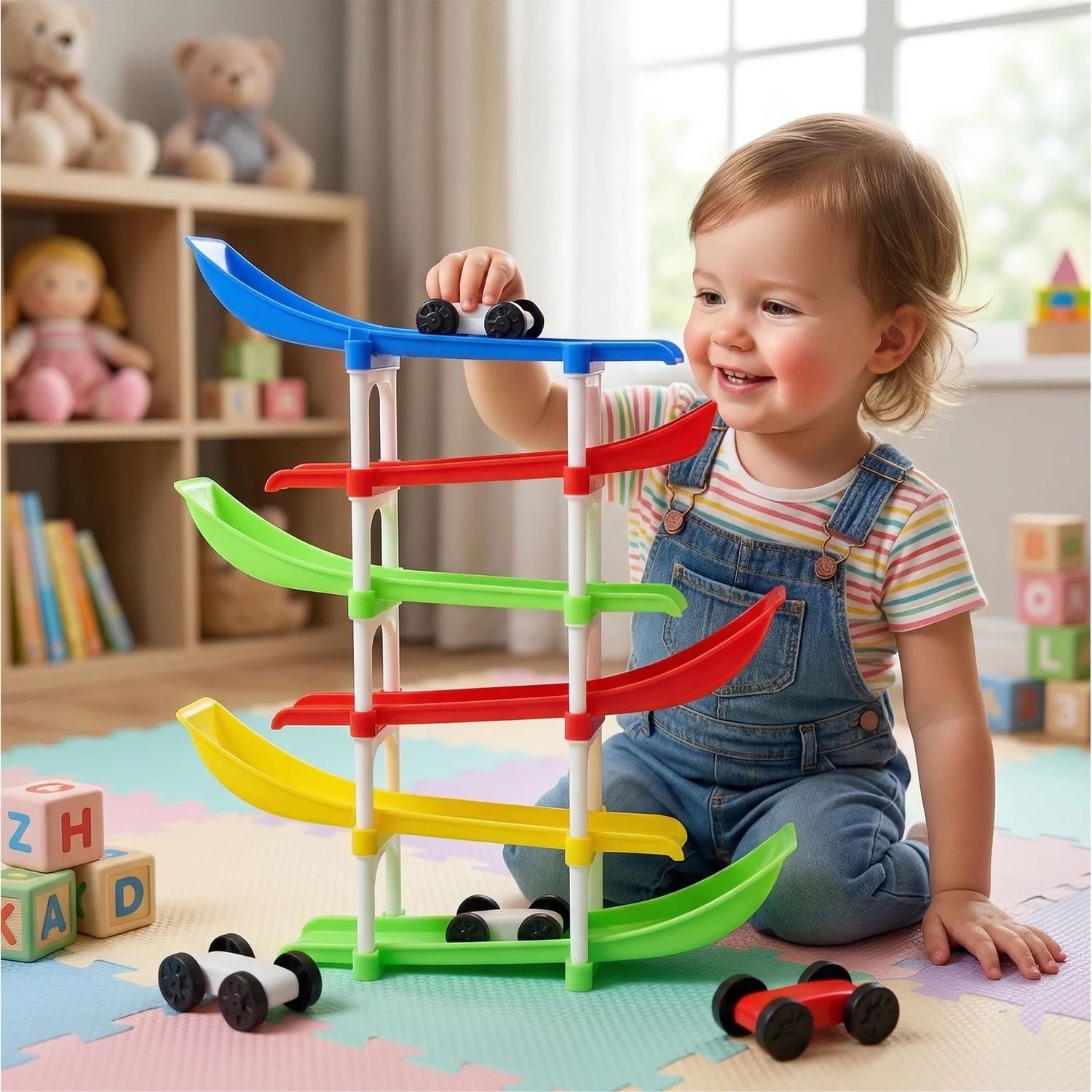 Kids Multi-Level Car Racing Track Toy Set 1 Set - Image 3