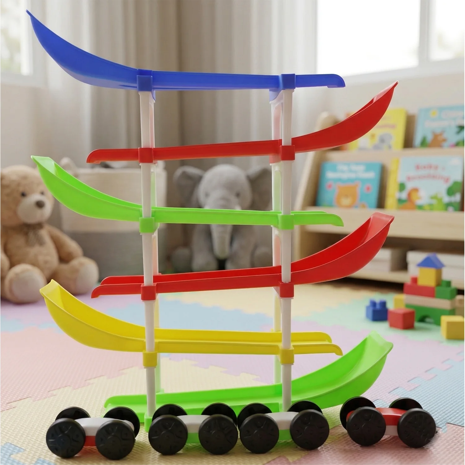 Kids Multi-Level Car Racing Track Toy Set 1 Set - Image 7