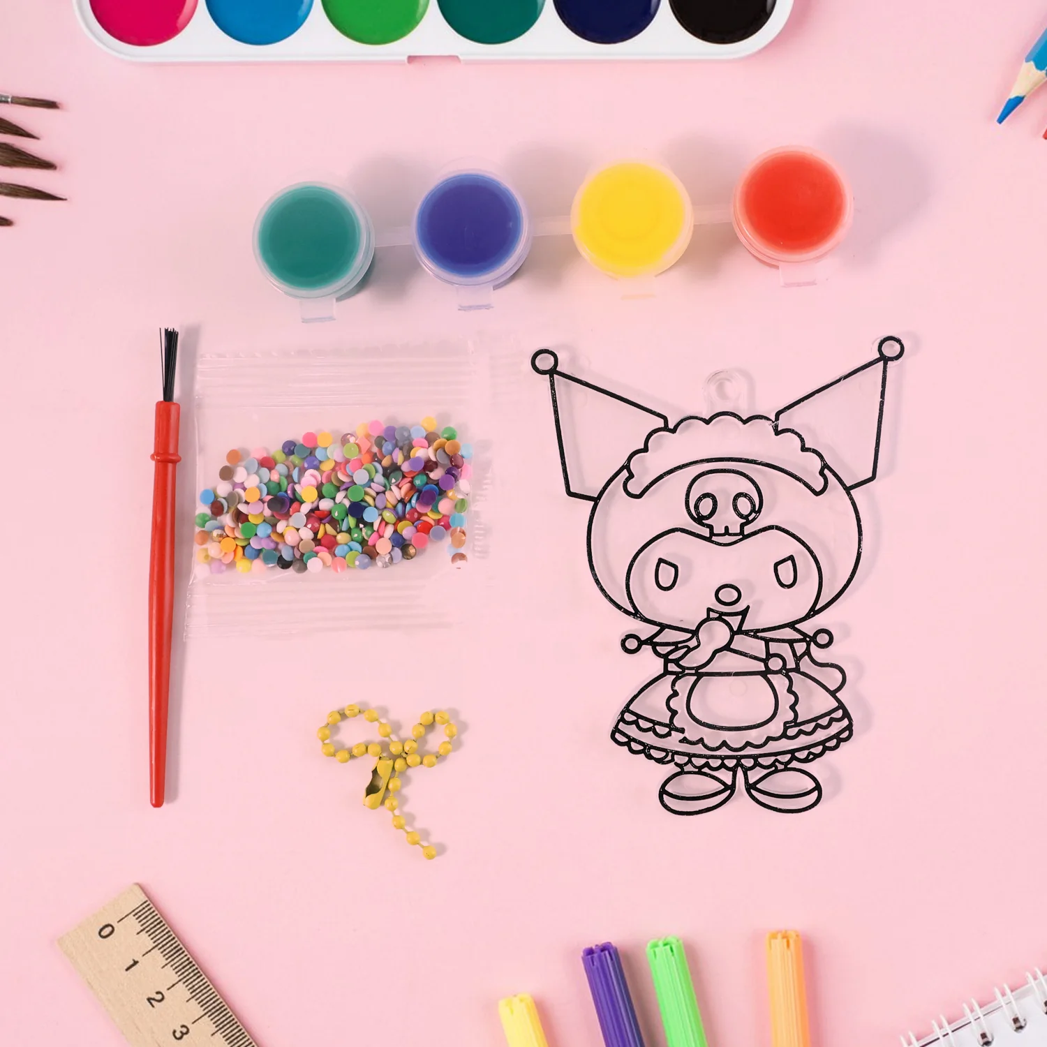 Kids Paint Coloring & Craft Activity Set with Beads (Mix Design, 1 Set) - Image 3