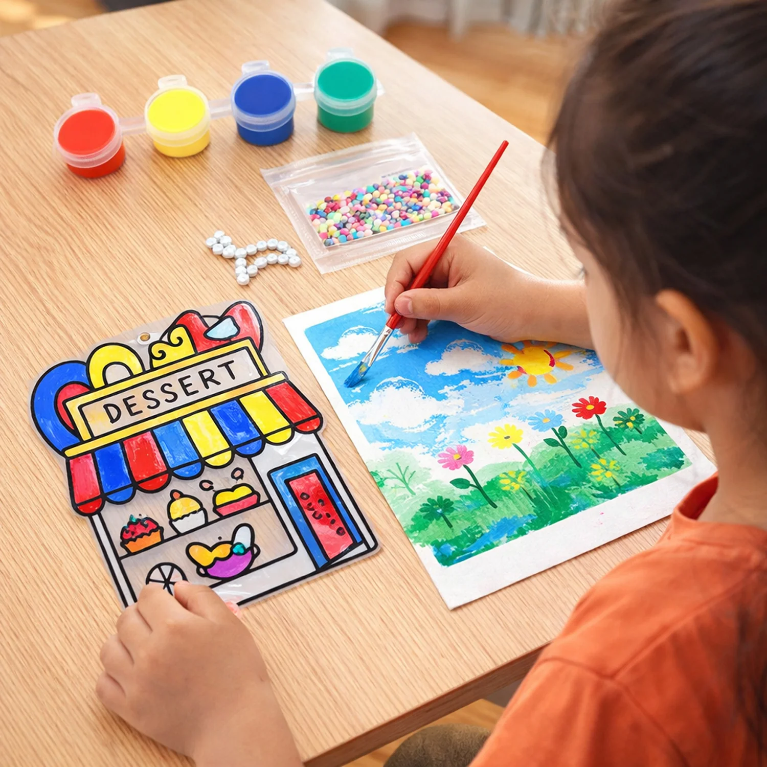Kids Paint Coloring & Craft Activity Set with Beads (Mix Design, 1 Set) - Image 4