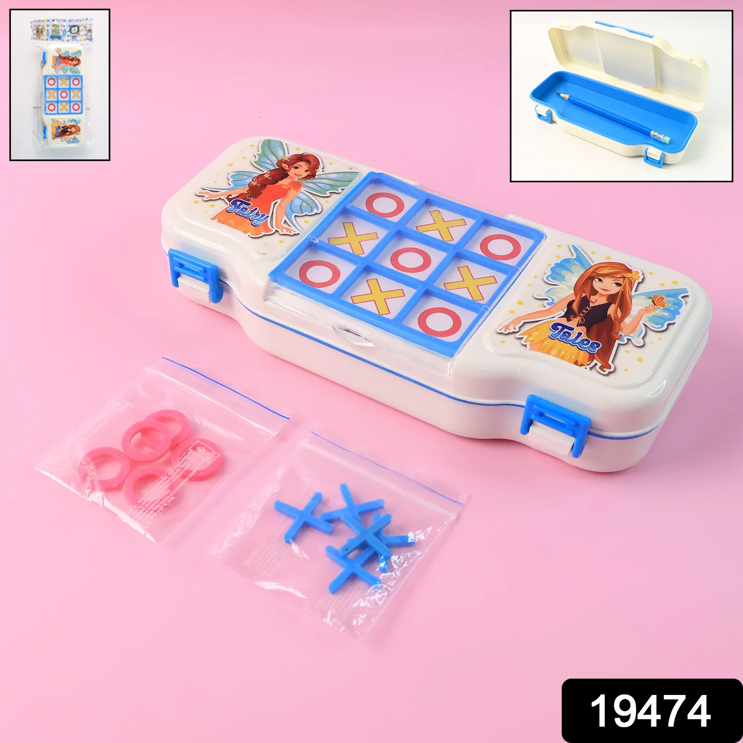 Kids Pencil Box with Built-in Tic Tac Toe Game - Image 2