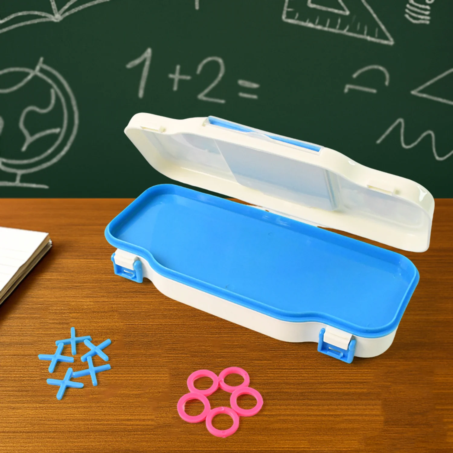 Kids Pencil Box with Built-in Tic Tac Toe Game - Image 6