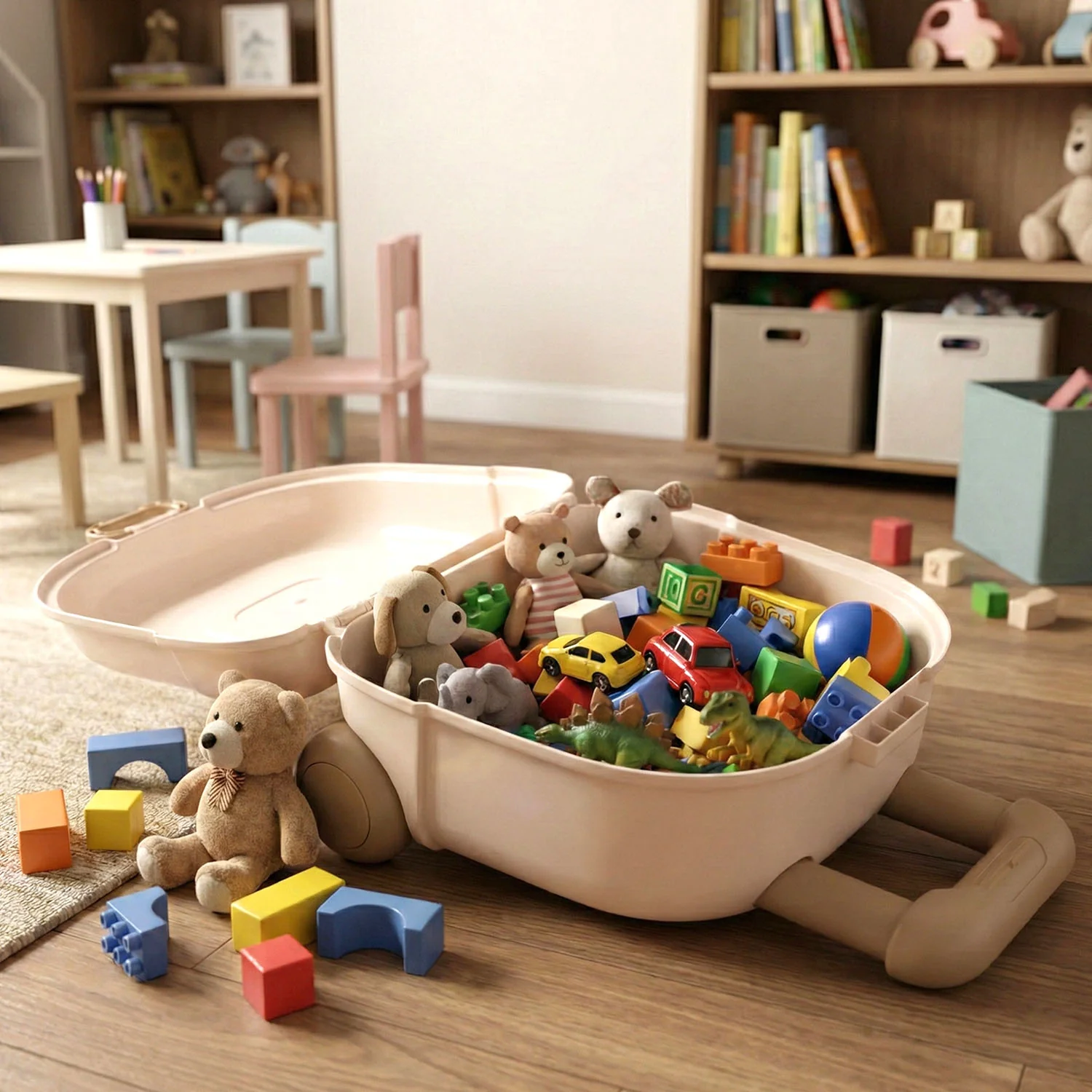 Kids Portable Toy Storage Box with Handle (1 Pc) - Image 4