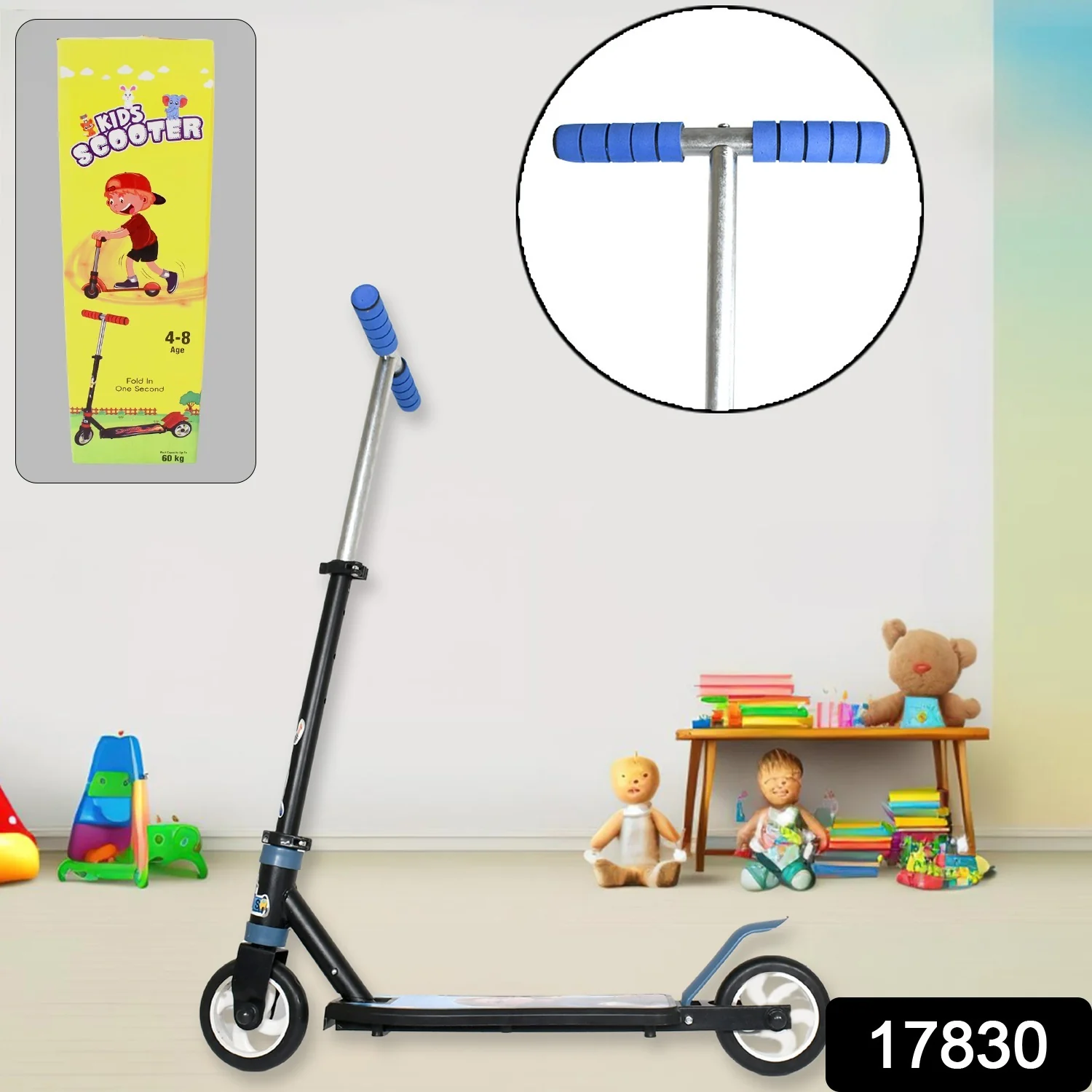 Foldable Kids Ride-On Scooter – 2-Wheel, Height Adjustable (4-8 yrs, Multicolor) - Image 2