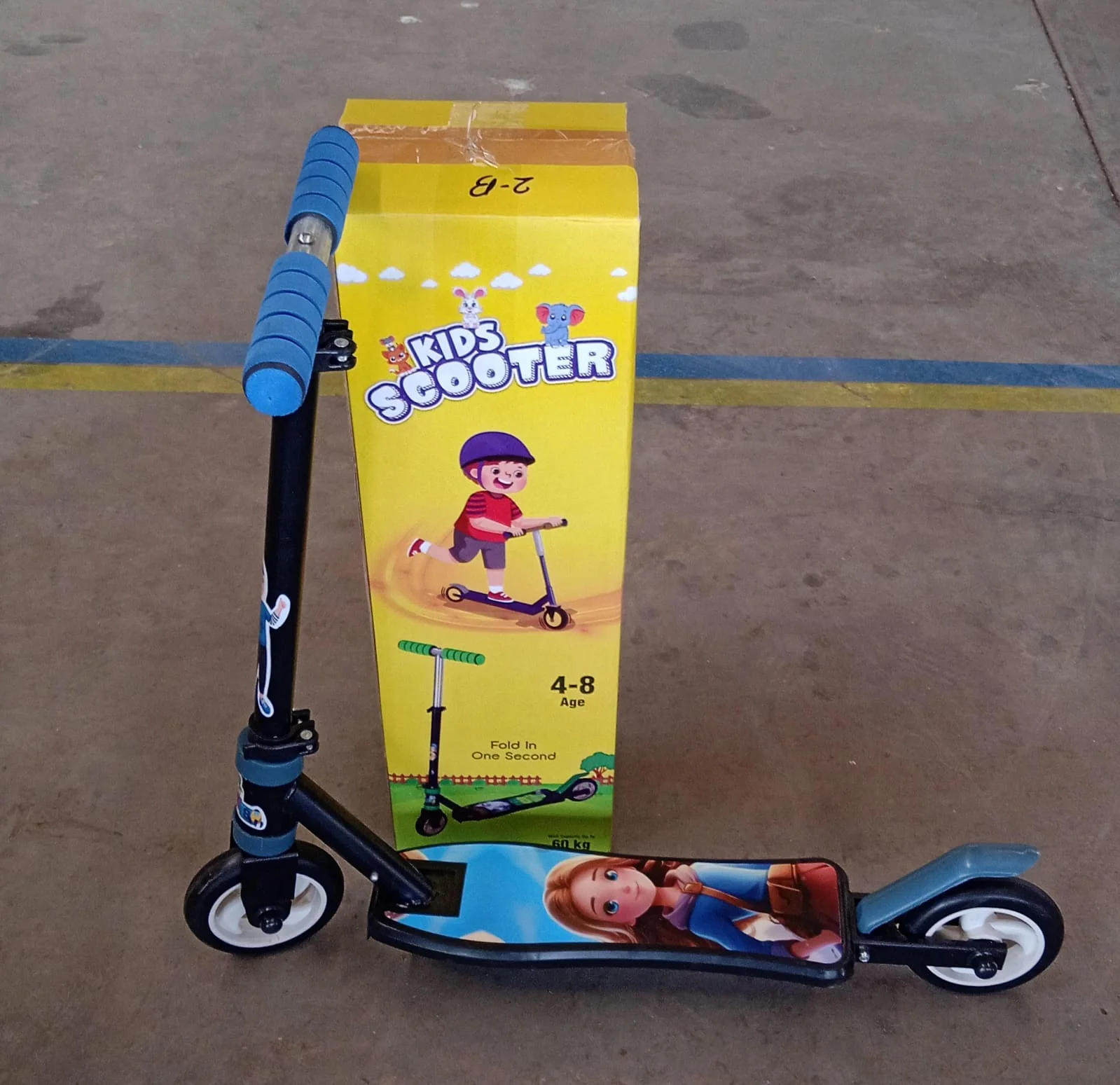 Foldable Kids Ride-On Scooter – 2-Wheel, Height Adjustable (4-8 yrs, Multicolor) - Image 6