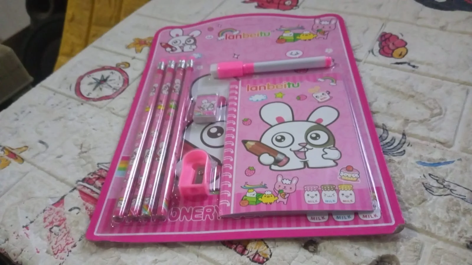 Kids' Stationery Kit: Wooden Pencils, Sharpener, Eraser, Diary (8 Pc Set) - Image 12