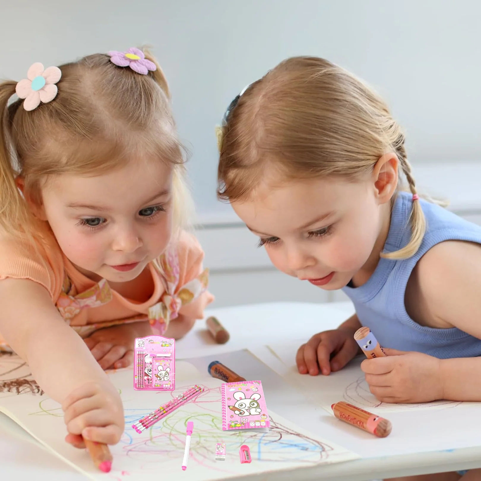 Kids' Stationery Kit: Wooden Pencils, Sharpener, Eraser, Diary (8 Pc Set) - Image 5