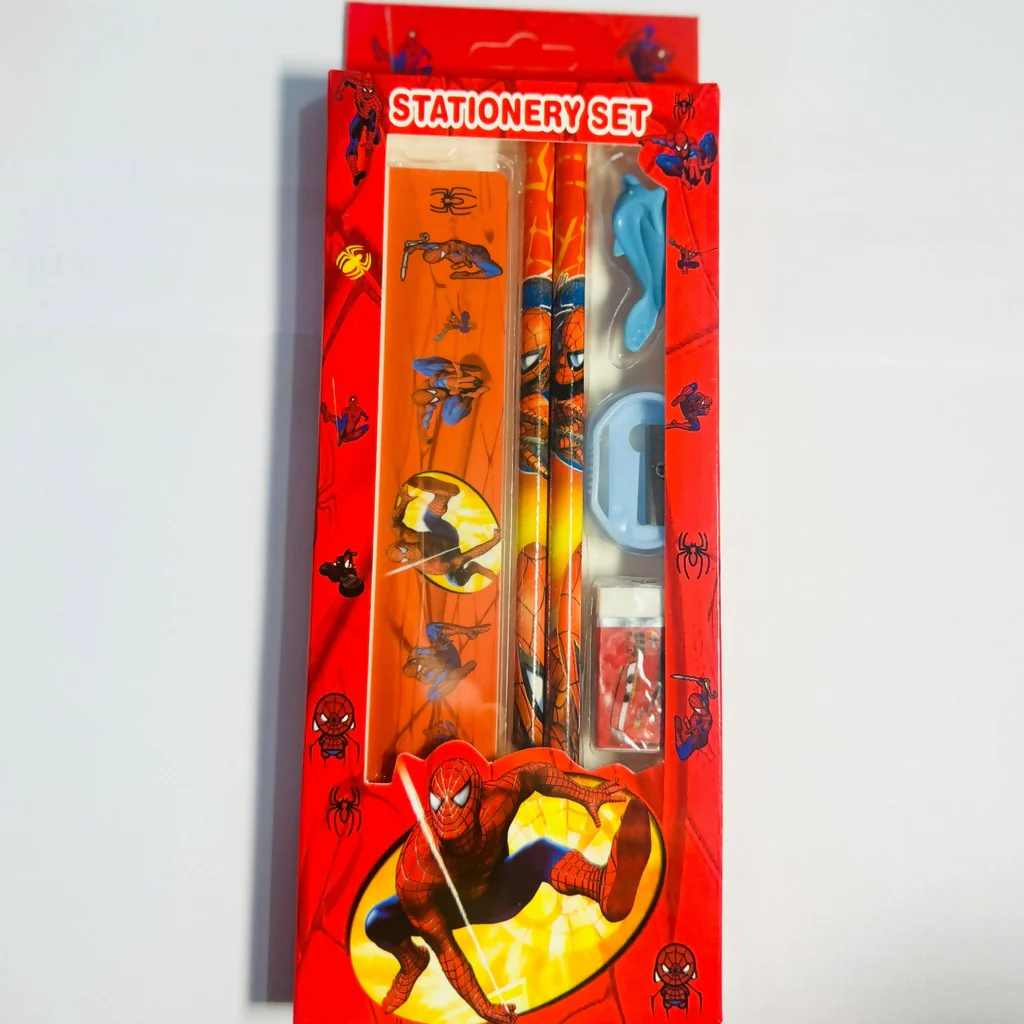 Kids Superhero Stationery Set with 2 Pencils, Ruler, Eraser & Sharpener - Image 3