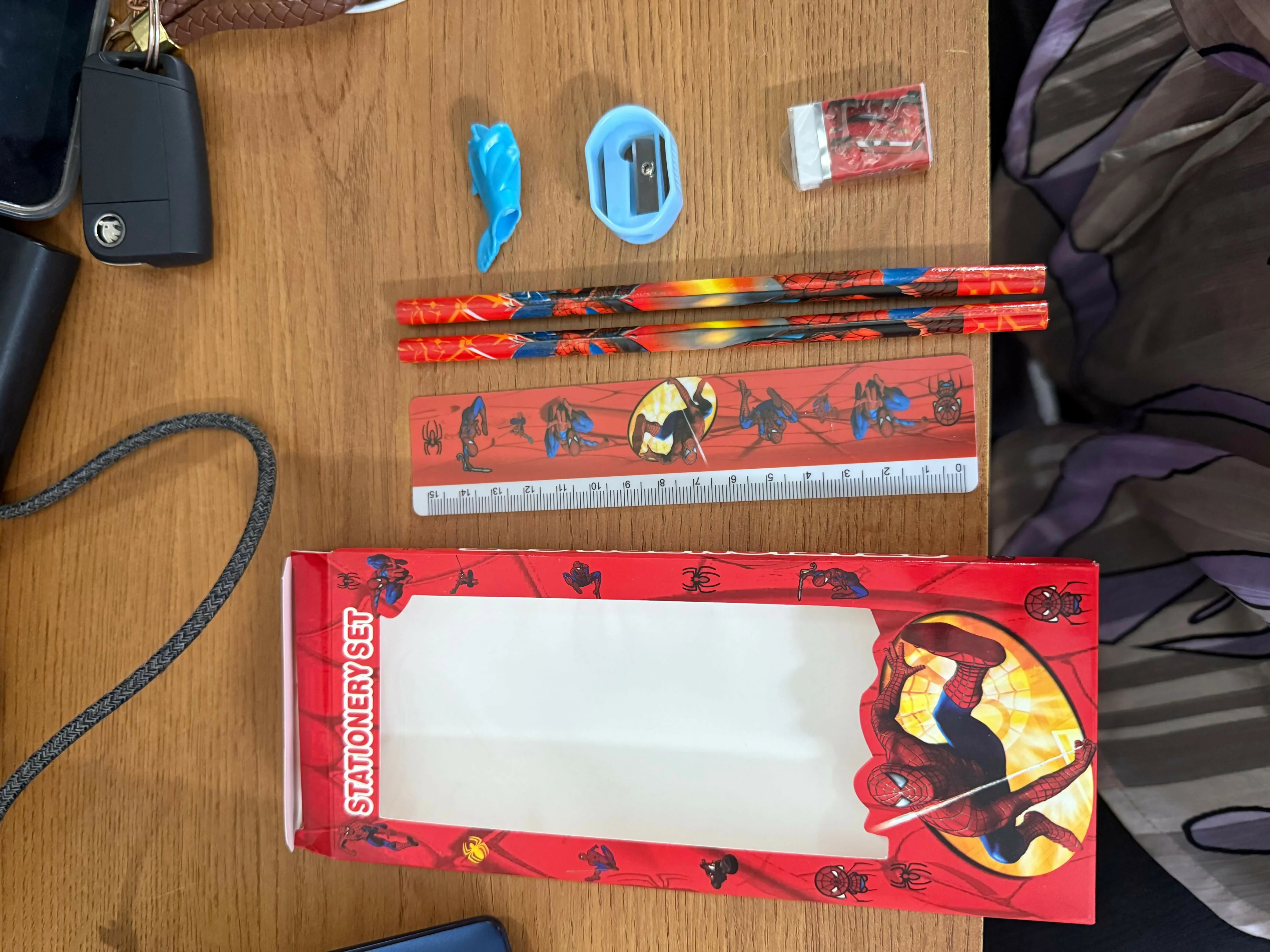 Kids Superhero Stationery Set with 2 Pencils, Ruler, Eraser & Sharpener - Image 4