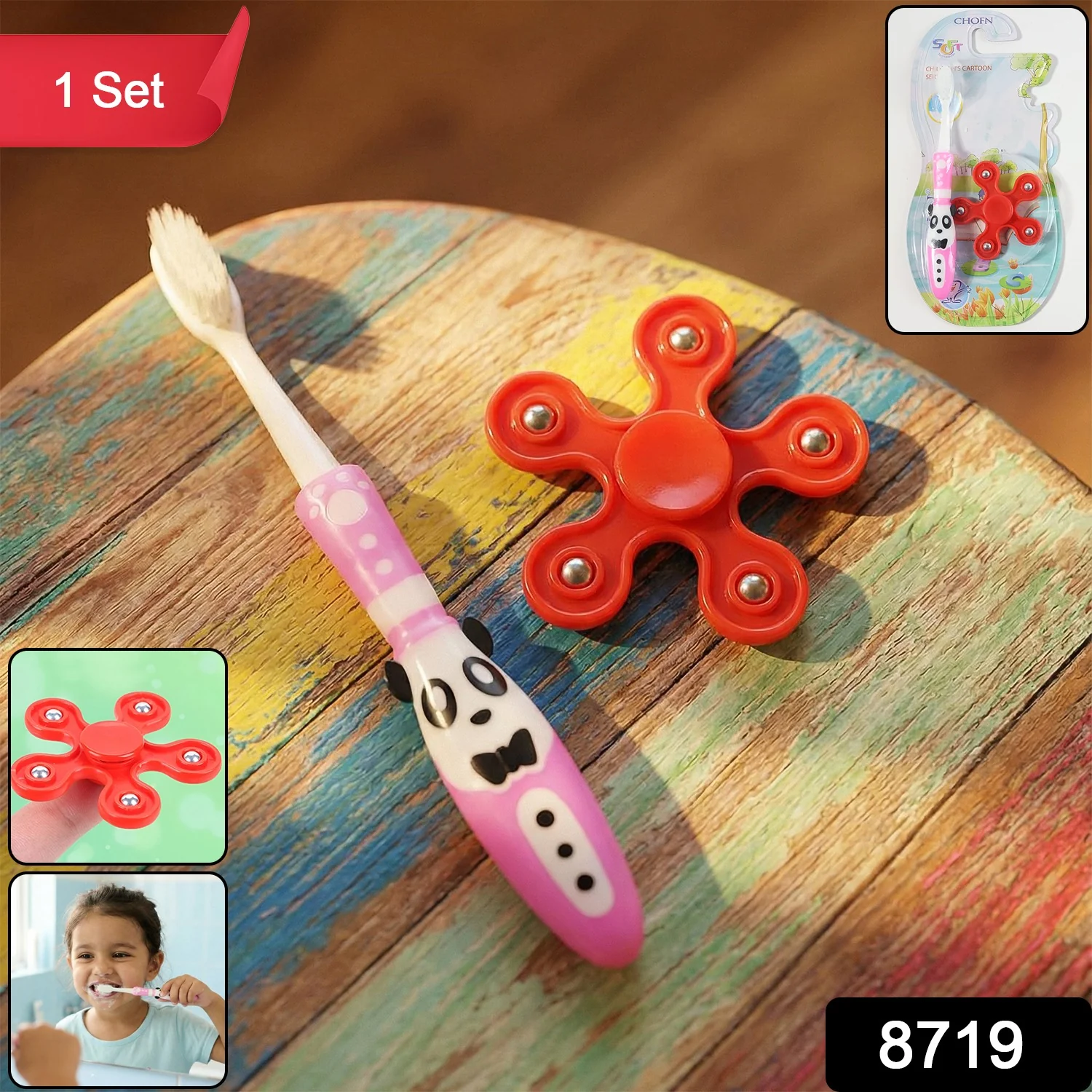 Kids Toothbrush and Fidget Spinner Toy Set - Image 2