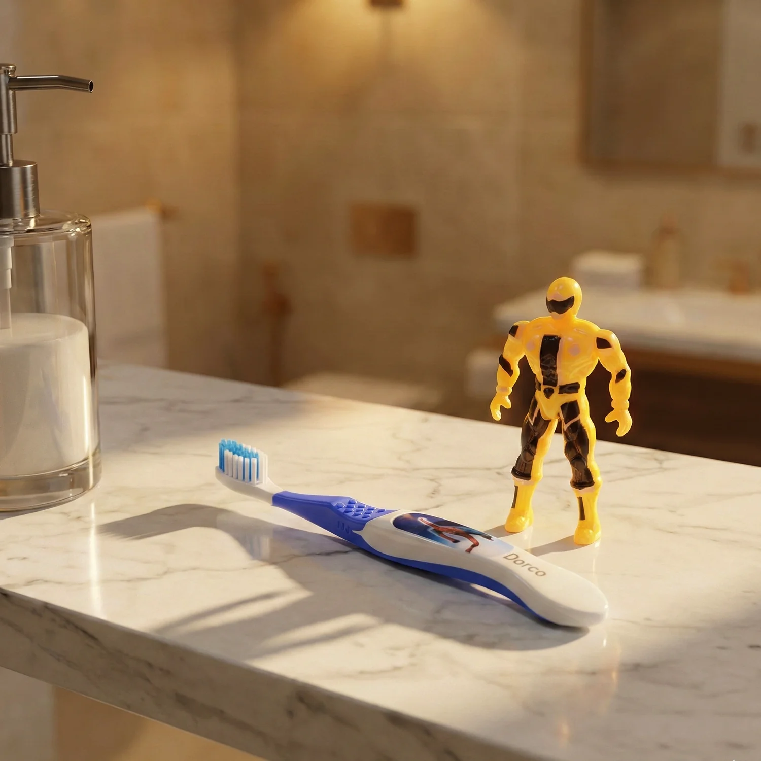 Kids Toothbrush Set with Cartoon Robot Toy - Image 4