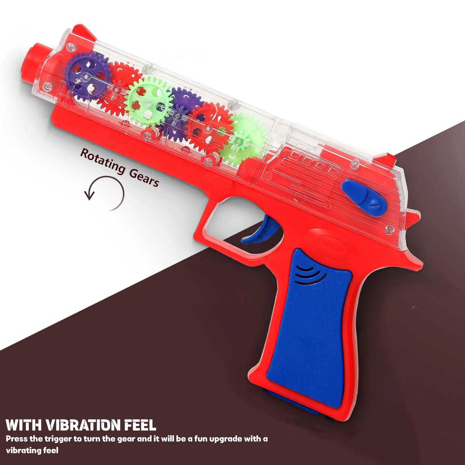 Plastic Gear Simulation Laser Toy Gun – 3D Lights, Music & Rotating (1 Pc, 3+ Years) - Image 4