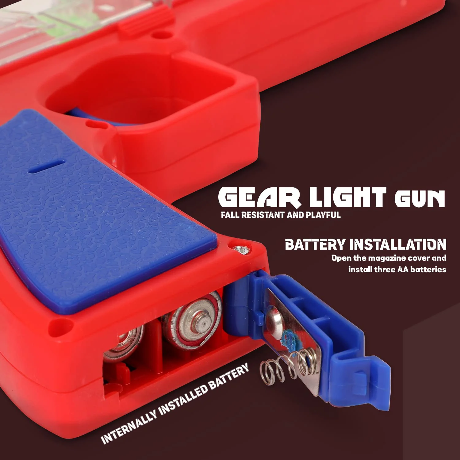 Plastic Gear Simulation Laser Toy Gun – 3D Lights, Music & Rotating (1 Pc, 3+ Years) - Image 6