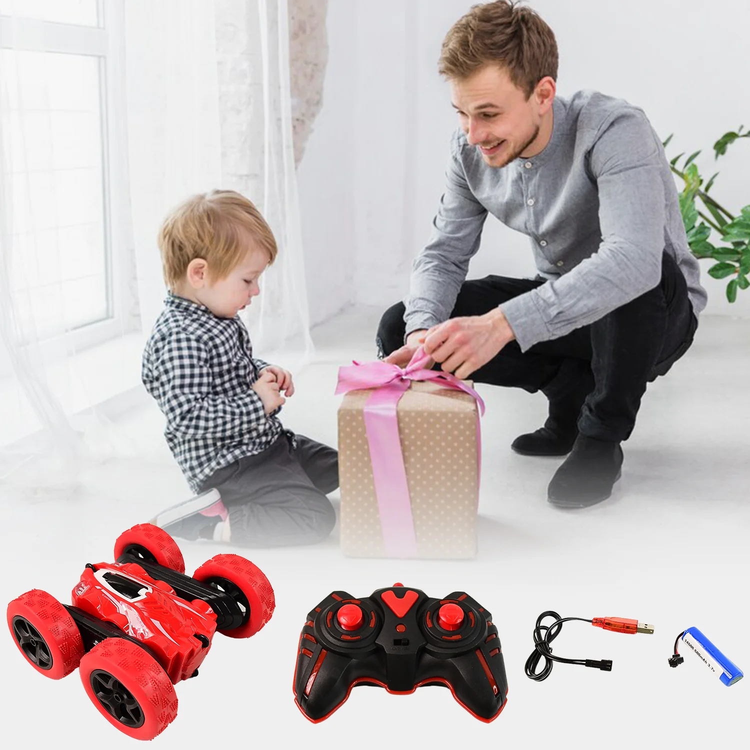 Electroplay Remote Control Car, Double Sided Fast Stunt Car (1 Set) - Image 3