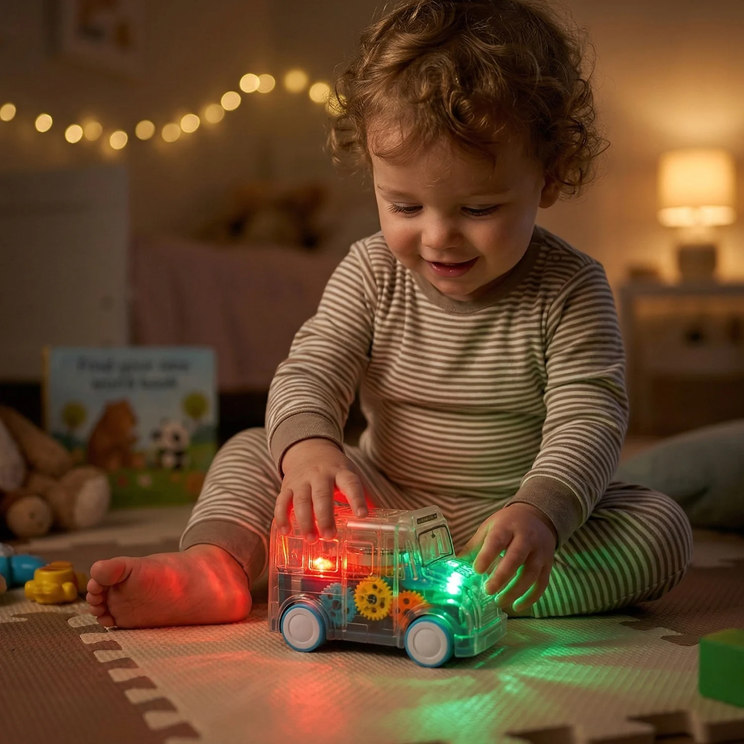 Kids Transparent Musical Light-Up School Bus Toy (1 Pc) - Image 5