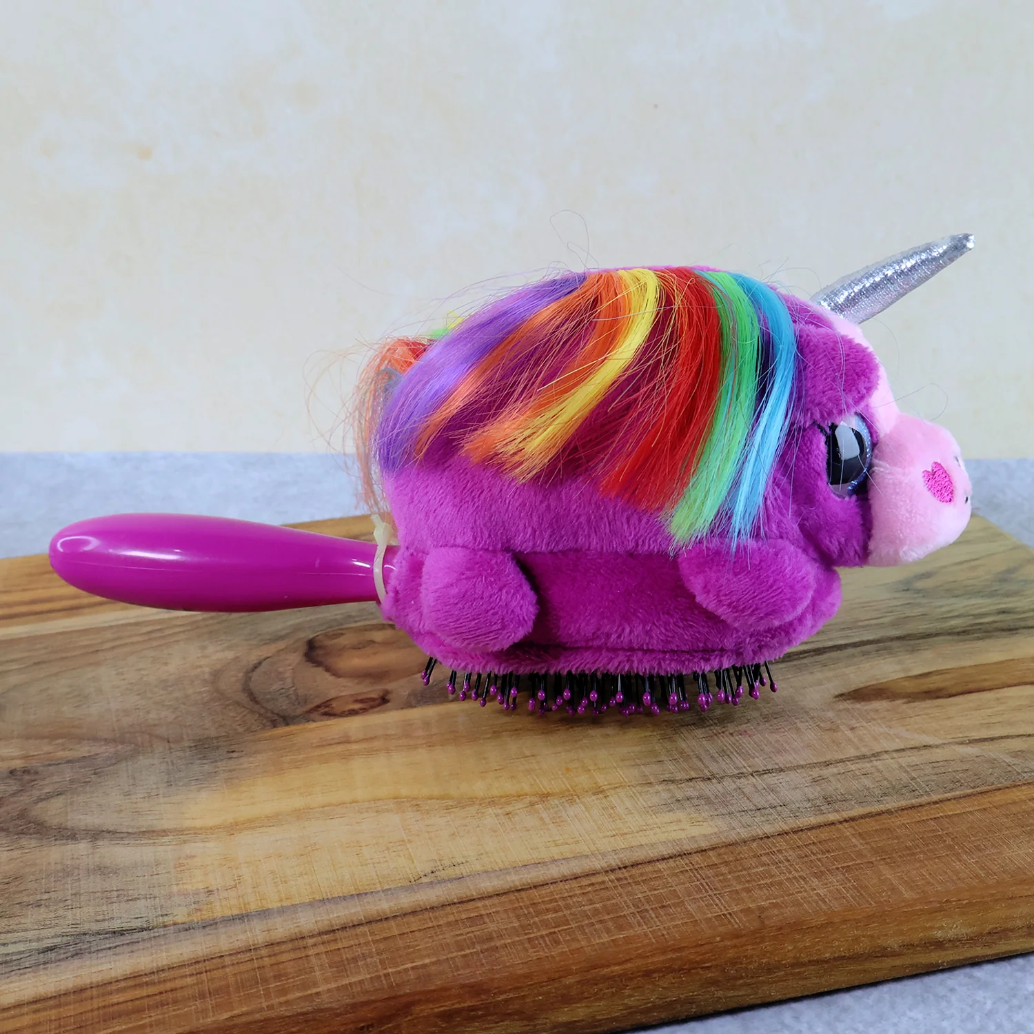 Kids Unicorn Plush Hair Brush - (1 Pc) - Image 4