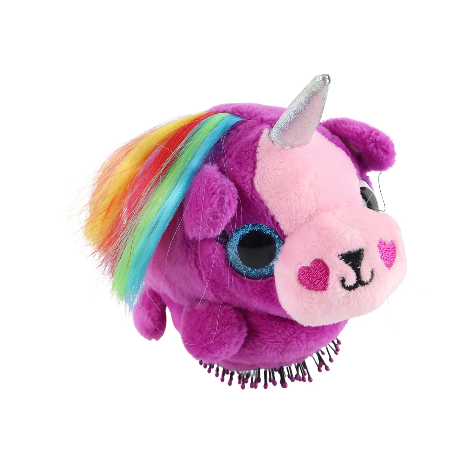 Kids Unicorn Plush Hair Brush - (1 Pc) - Image 5