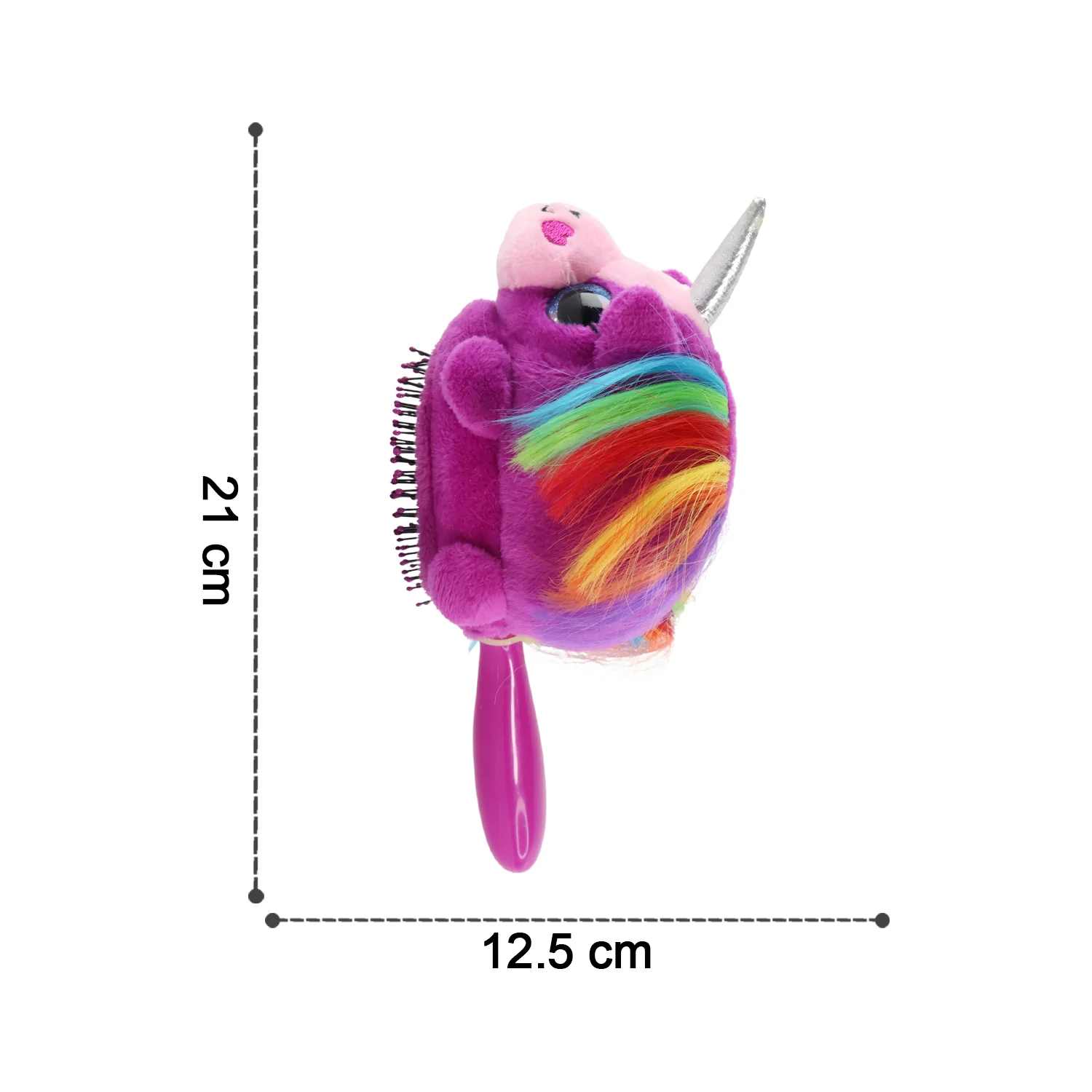 Kids Unicorn Plush Hair Brush - (1 Pc) - Image 8