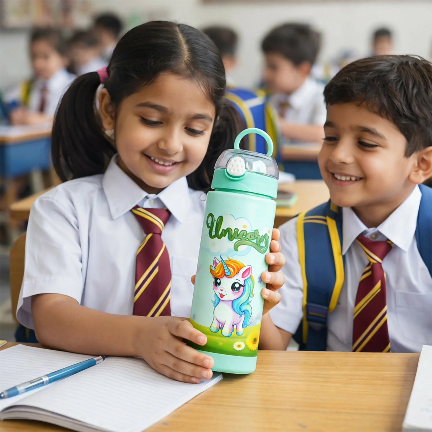 Kids unicorn Water Bottle with Straw Leak Proof BPA Free Sipper (900 Ml) - Image 4