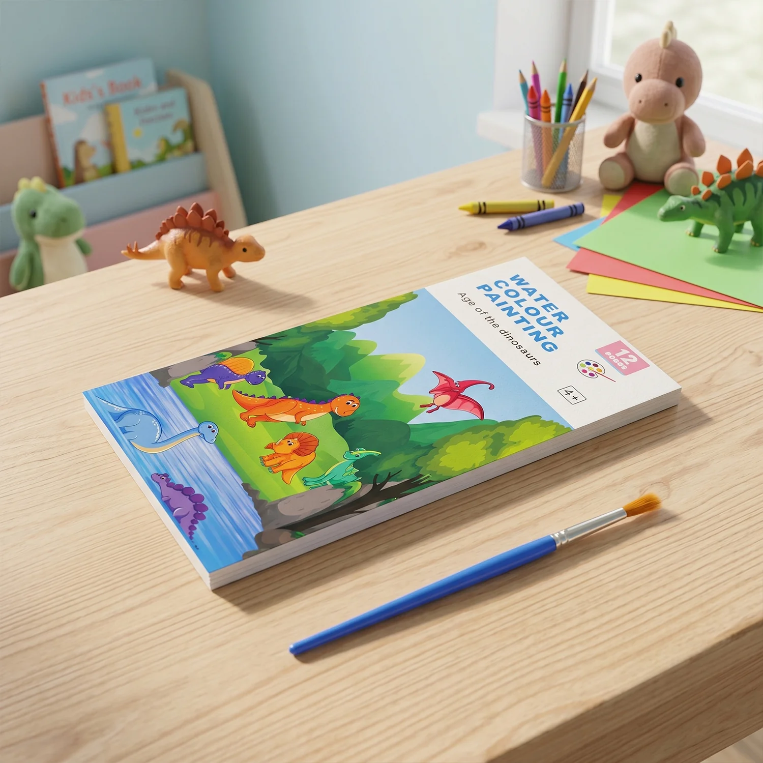 Kids Water Colour Painting Book with Brush (1 Set, 12 Pages) - Image 7