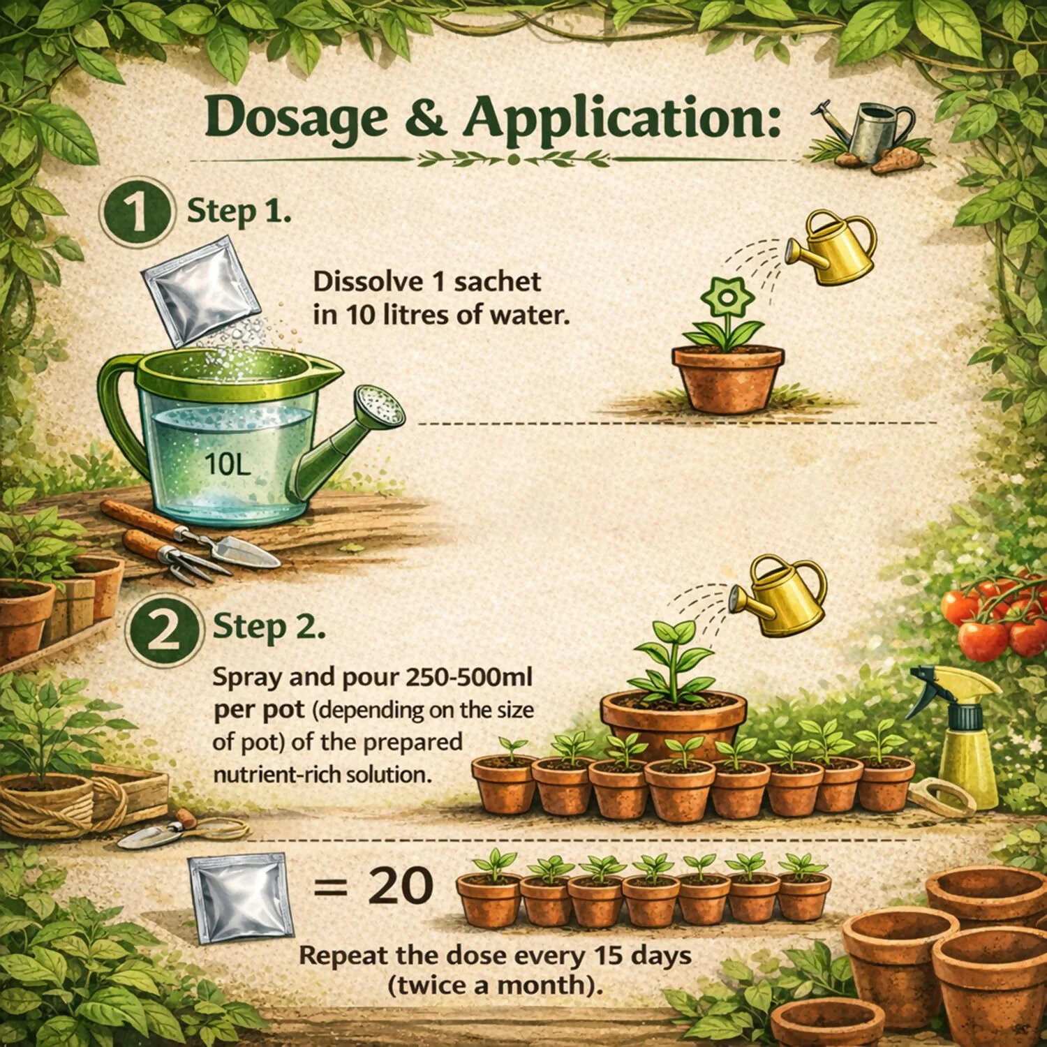 Kitchen Garden Growth Booster For Healthy & Vibrant Kitchen Garden (7g/10 Sachets) (70 g) - Image 3