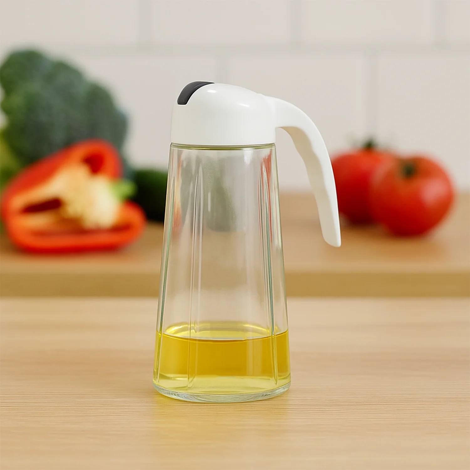 Kitchen Glass Oil Bottle Dispenser Automatic Opening Bottles  630 ML - Image 8