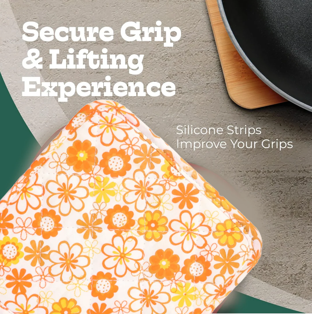 Kitchen Heat Resistant Quilted Pot Holder & Oven Mitt Pad (1 Pc / 16x16 Cm) - Image 2