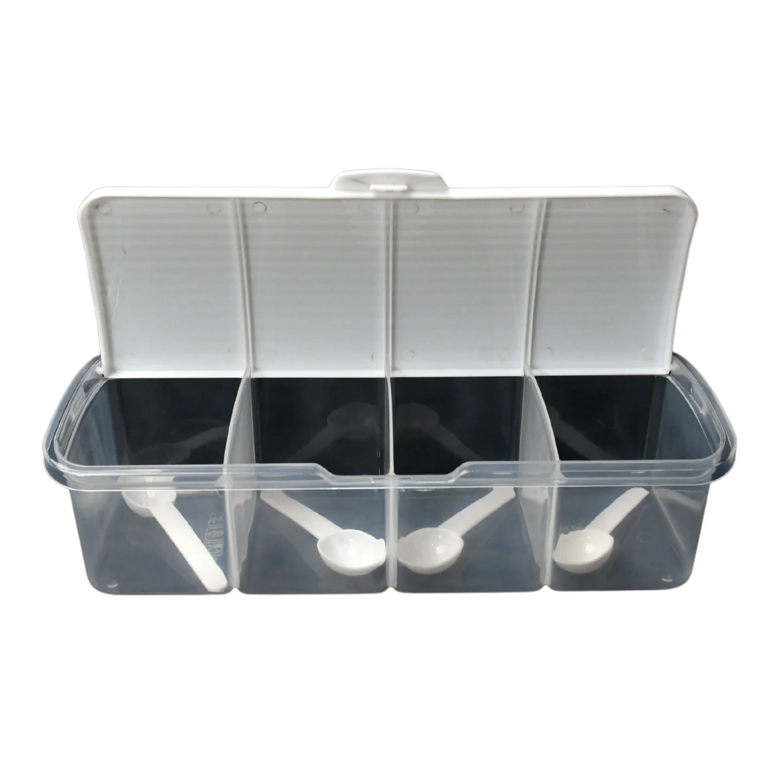 Kitchen Multipurpose Air-tight 4 Sections Storage Containers with 4 spoon (1 Pc ) - Image 5