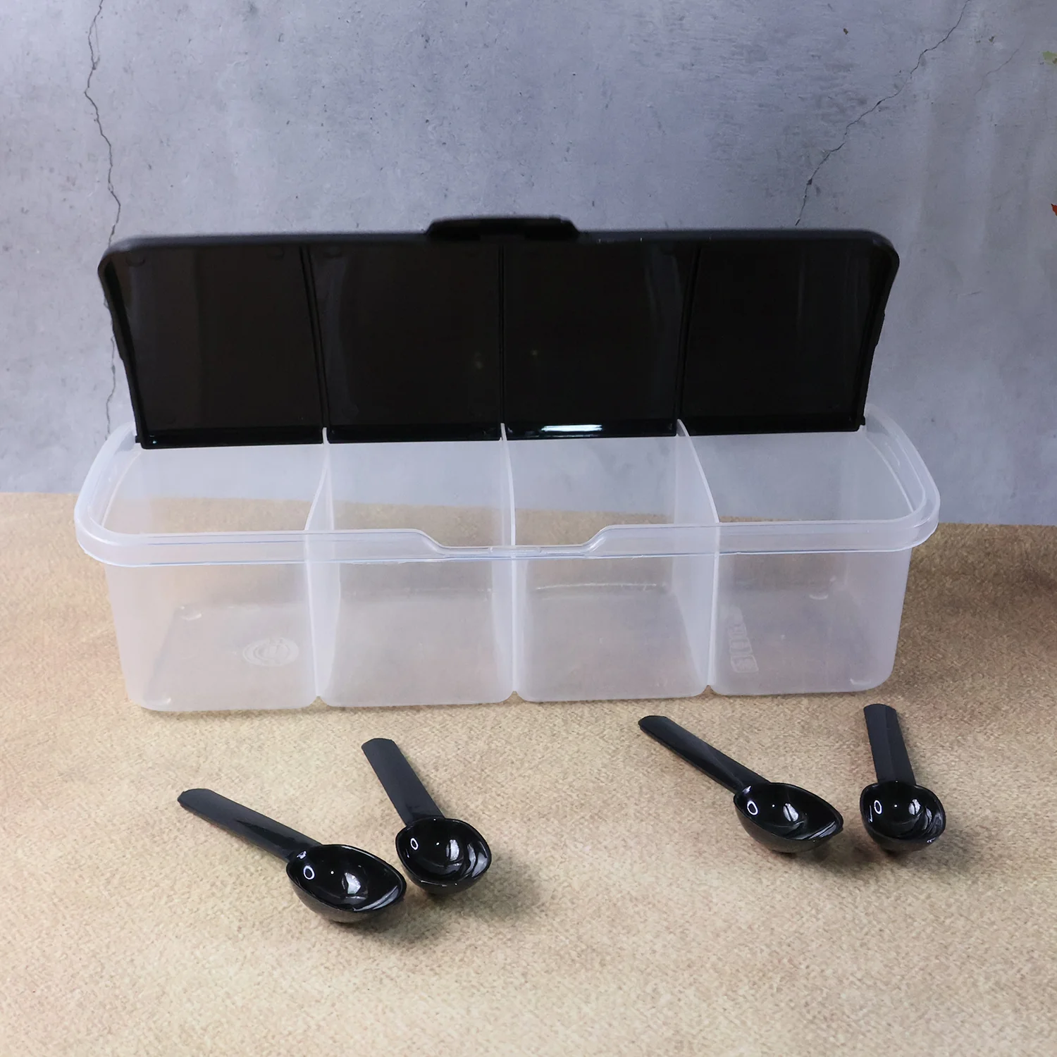 Kitchen Multipurpose Air-tight 4 Sections Storage Containers / Masala Box (1 Set) - Image 6