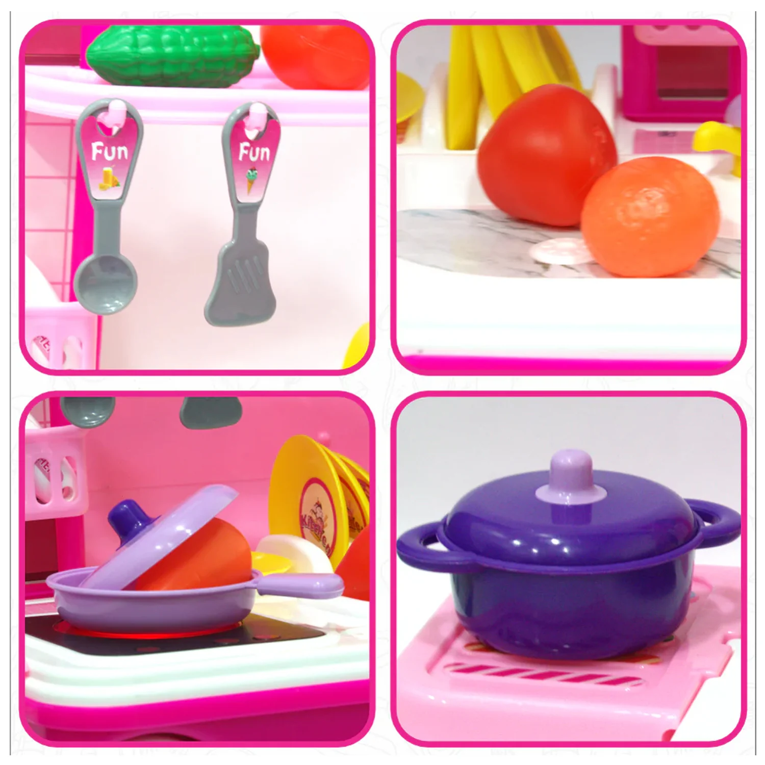 Kitchen Set Kids with Suitcase Role Play Cooking Toy for Girls & Boys (3+) - Image 4