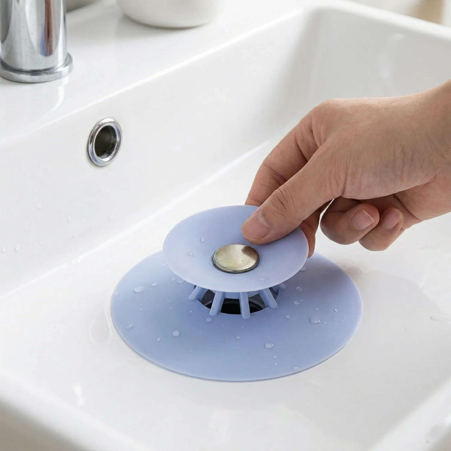 Kitchen Silicone Sink Drain Cover Strainer with Suction Cup 1 Pc - Image 3