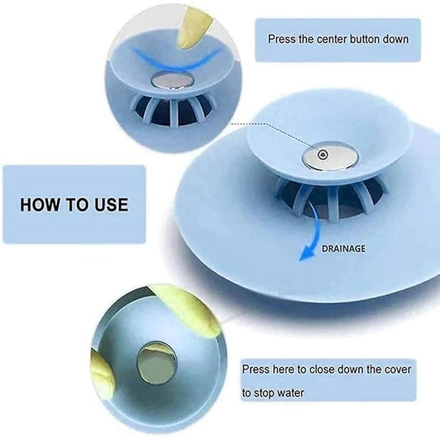 Kitchen Silicone Sink Drain Cover Strainer with Suction Cup 1 Pc - Image 7