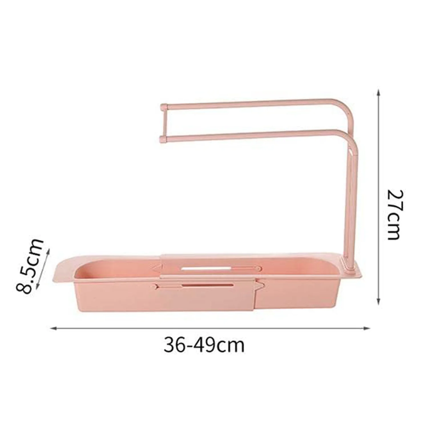 Kitchen Sink Organizer Rack with Towel Holder & Drain Tray (1 Pc) - Image 6