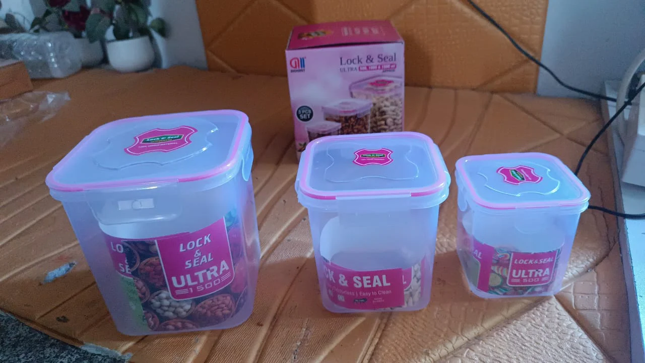 Kitchen Storage Container Set Of 3 Pcs (1500, 1000, 500 ML) - Image 10