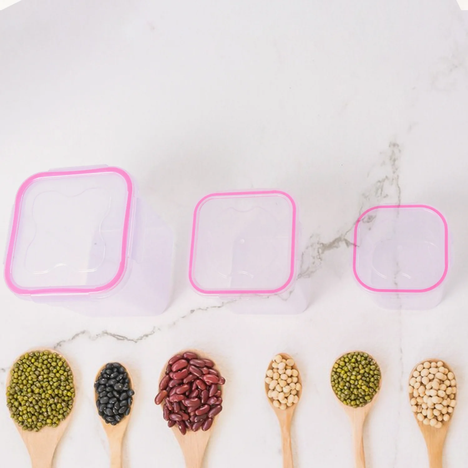 Kitchen Storage Container Set Of 3 Pcs (1500, 1000, 500 ML) - Image 3