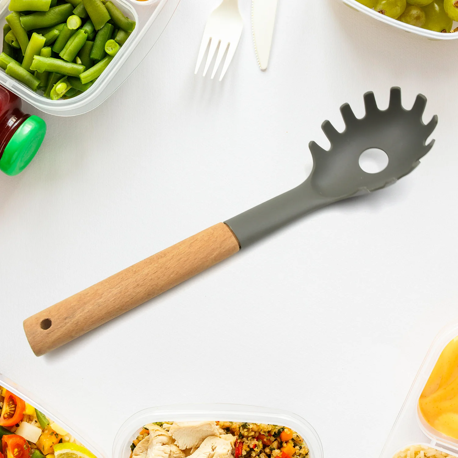 Plastic Kitchen Pasta Fork 1 Pc - Image 3