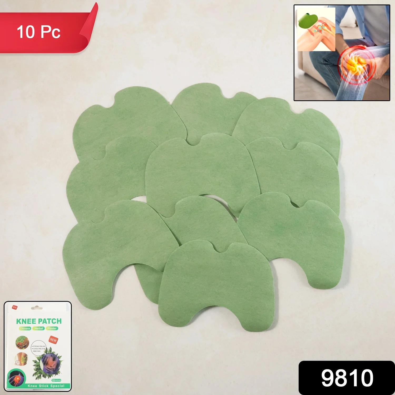 Knee Relief Patch Set – Herbal-Infused Adhesive Patches (10 Pc Set) - Image 2