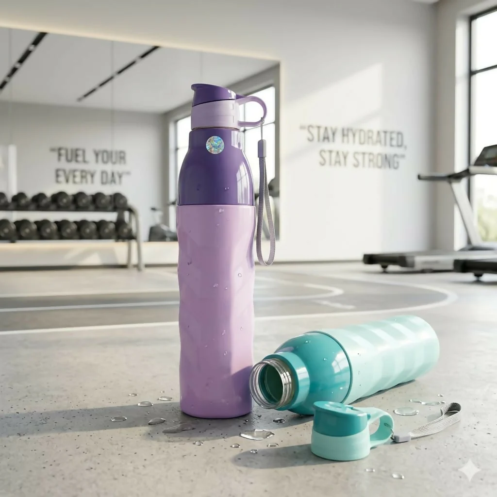 Kohinoor Double Wall Insulated Water Bottle Leak-Proof Sporty Design for Gym Office & Travel (1000ml) (Any One Bottle) - Image 3