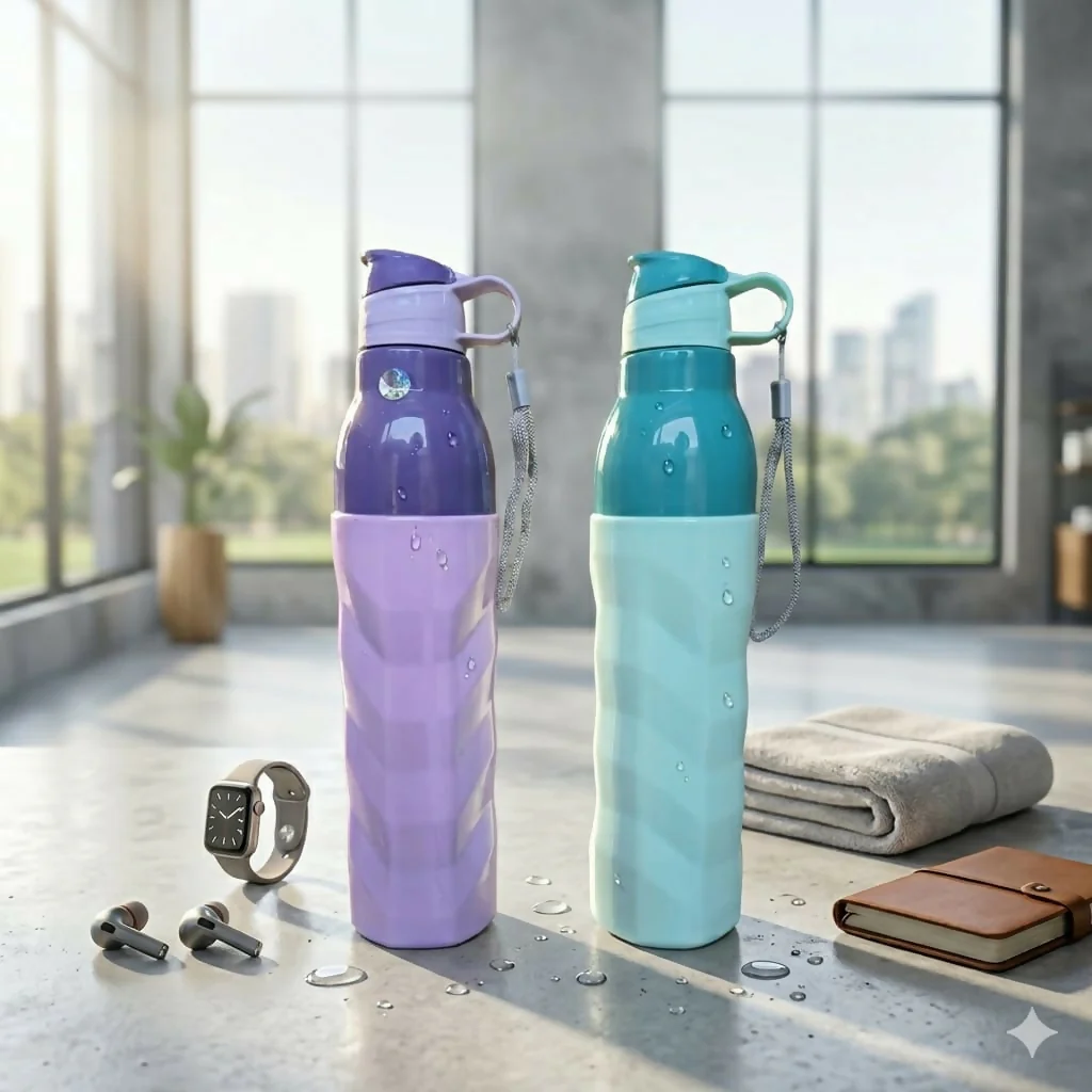 Kohinoor Double Wall Insulated Water Bottle Leak-Proof Sporty Design for Gym Office & Travel (1000ml) (Any One Bottle) - Image 5