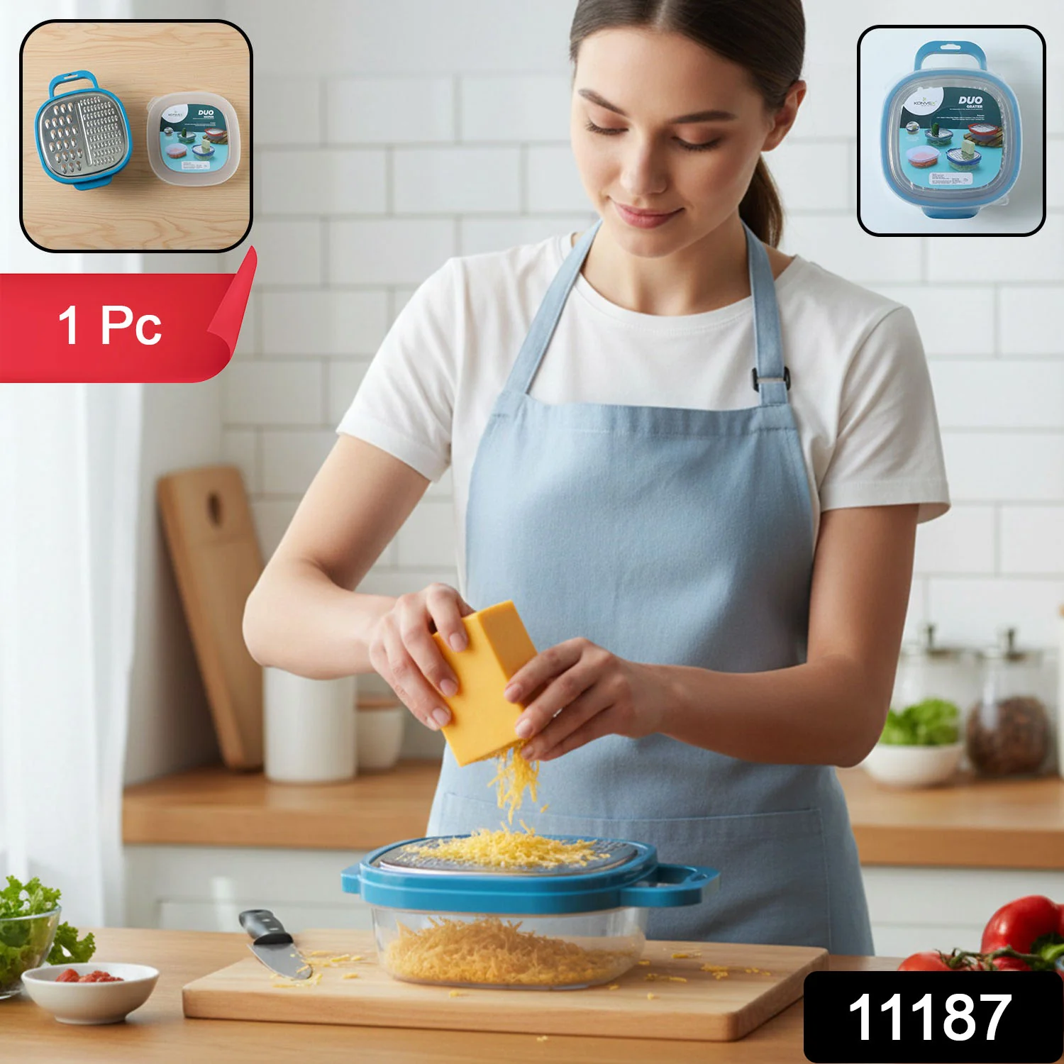 Konvex Duo Grater with Container and Lid (1 Pc) - Image 2