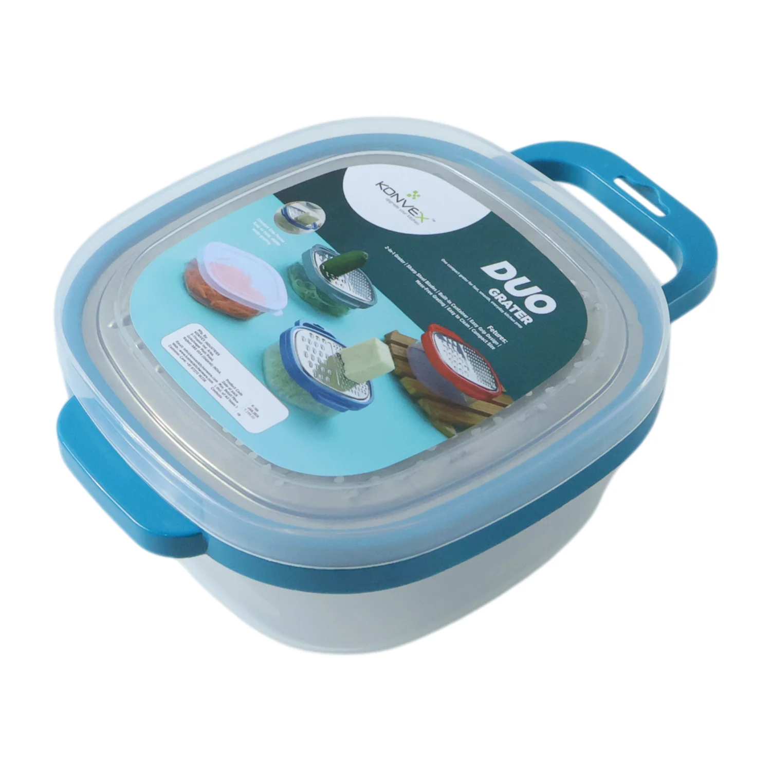 Konvex Duo Grater with Container and Lid (1 Pc) - Image 3