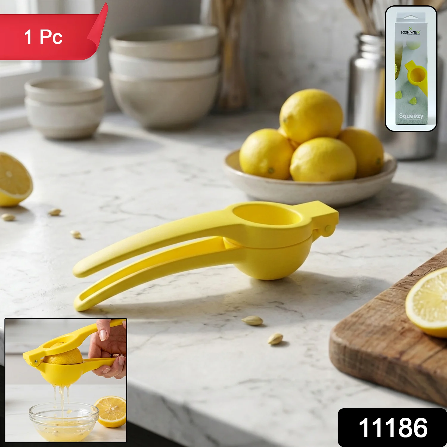 Konvex Hand Press Plastic Lemon Squeezer (1 Pc) - Image 2