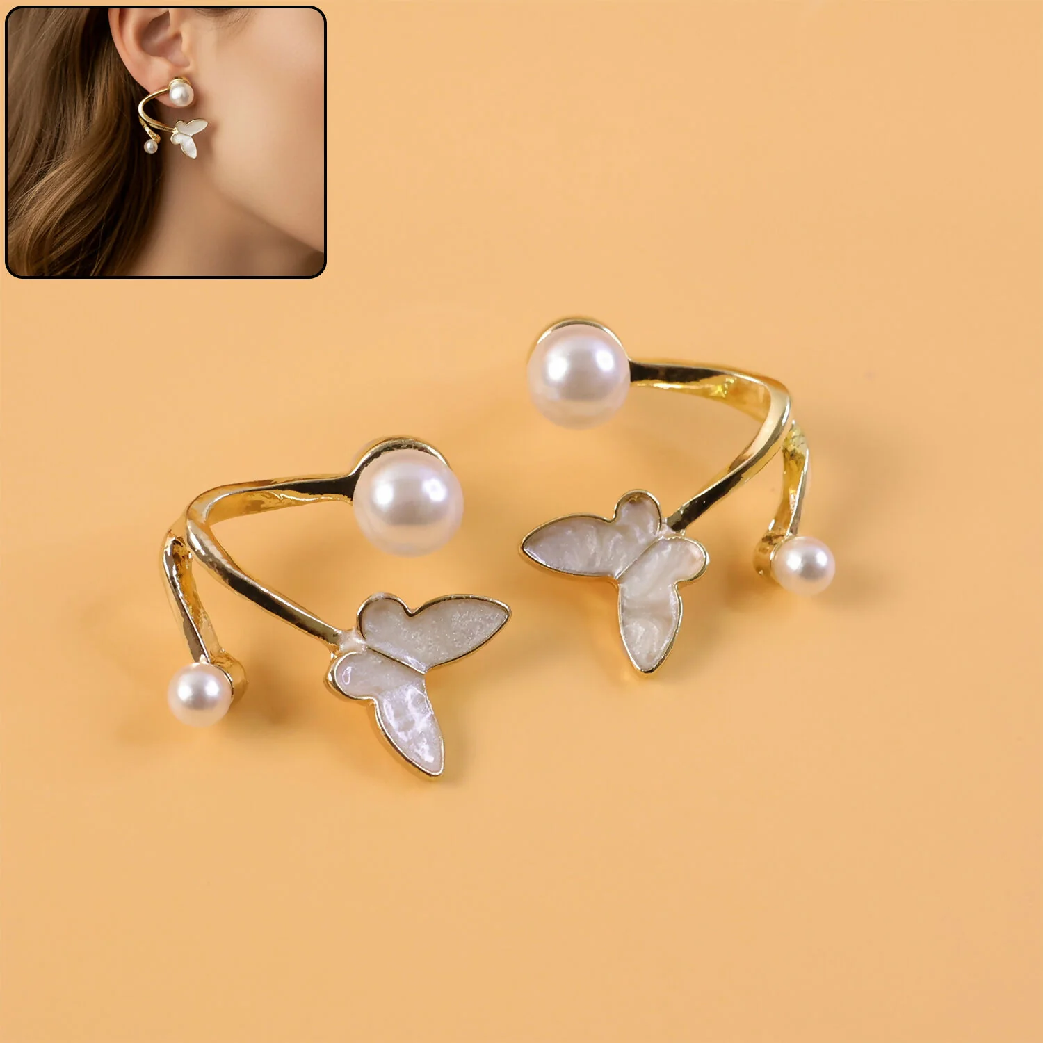 Korean Style Multi Layer Crystal Hoop Earrings for Women & Girls - Image 2