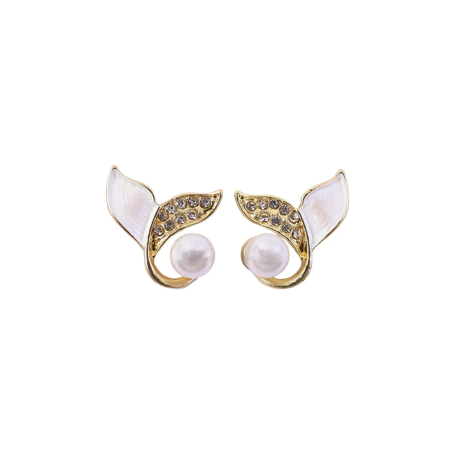 Korean Style Pearl Leaf Stud Earrings for Women & Girls | Elegant Gold Plated Designer Fashion Jewellery - Image 5