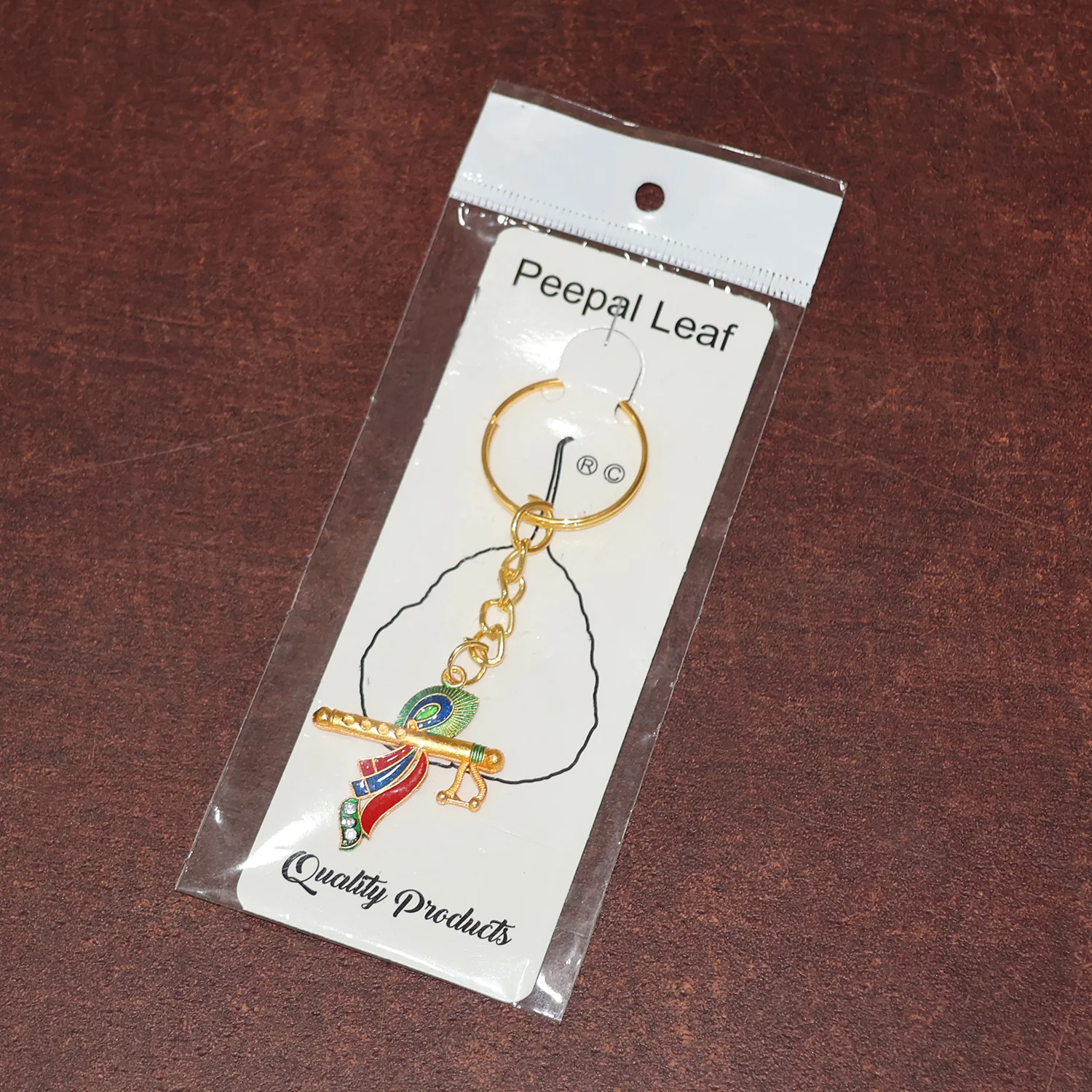 Krishna Flute with Peacock Feather Design Keychain (1 Pc) - Image 8
